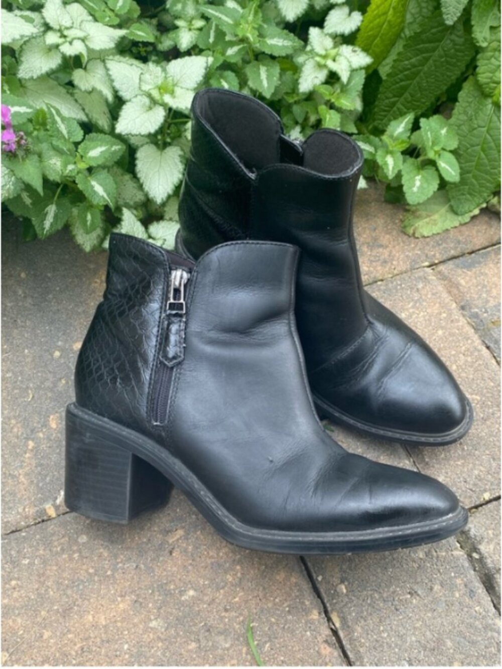 Collection by Clarks Black Leather Ankle Boots Sz 7.5 Summer Sale